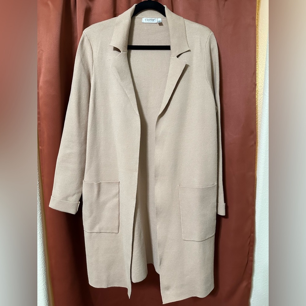 Cloth by Design Tan Long Cardigan